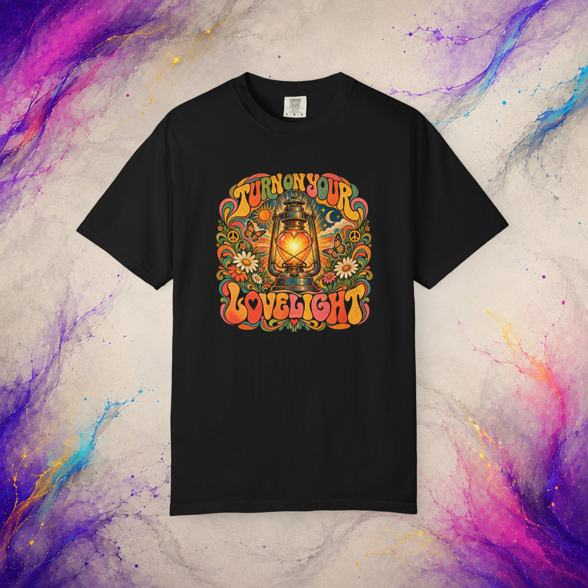 Turn On Your Lovelight Tee | Retro Lantern Peace T-Shirt