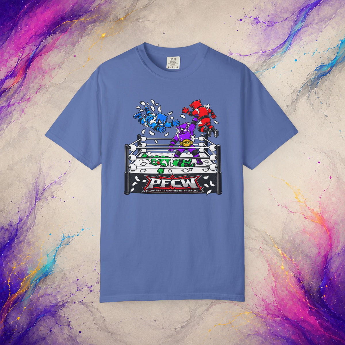 Pillow Fight Championship Wrestling Tee | Retro Wrestling Parody T-Shirt