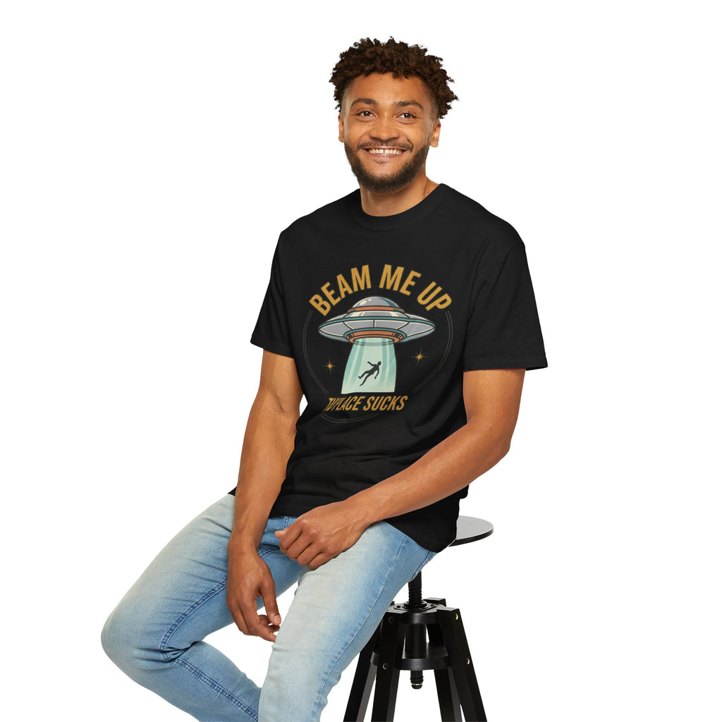 Beam Me Up This Place Sucks Tee | Retro UFO Shirt