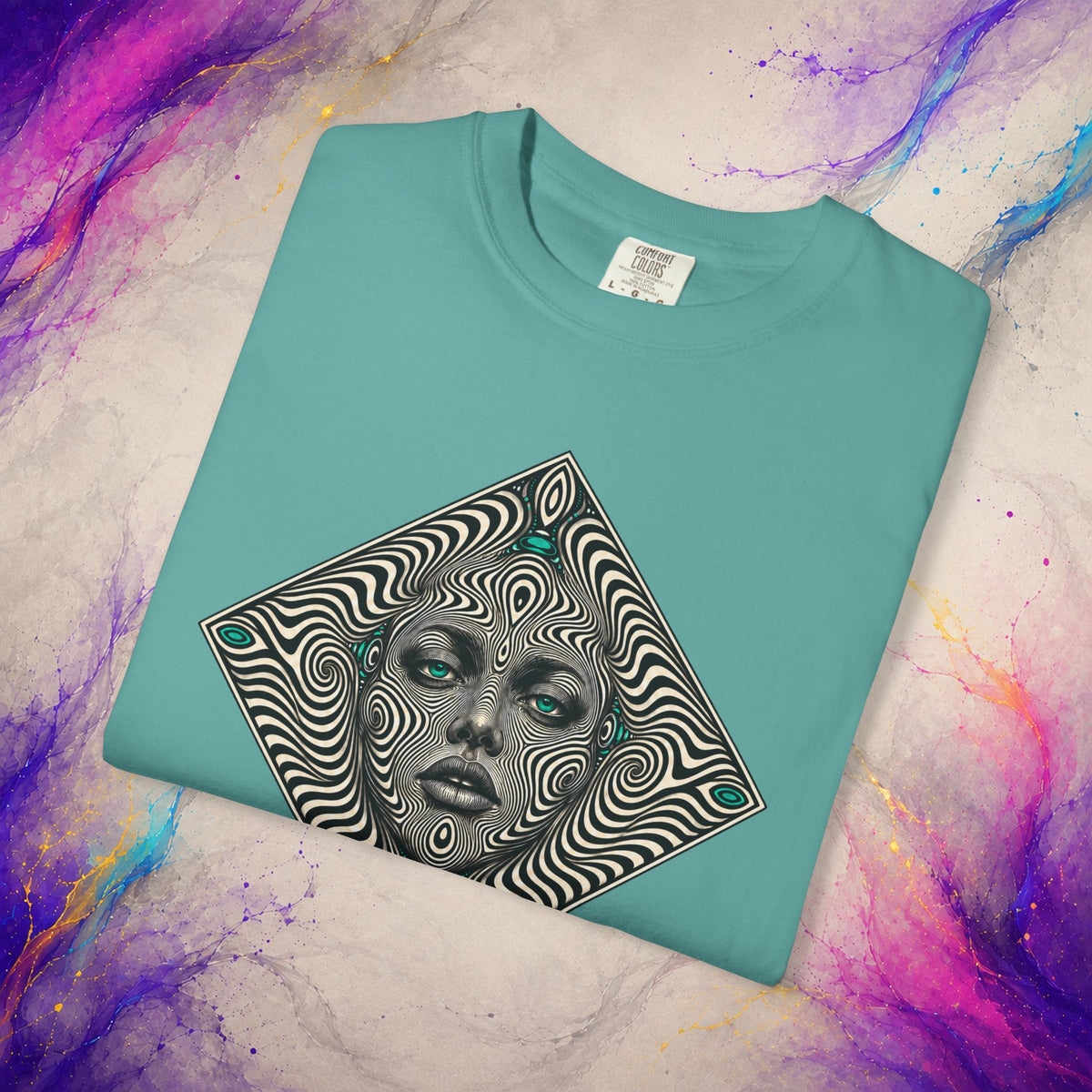 Optical Mirage Face Tee | Psychedelic Illusion Shirt