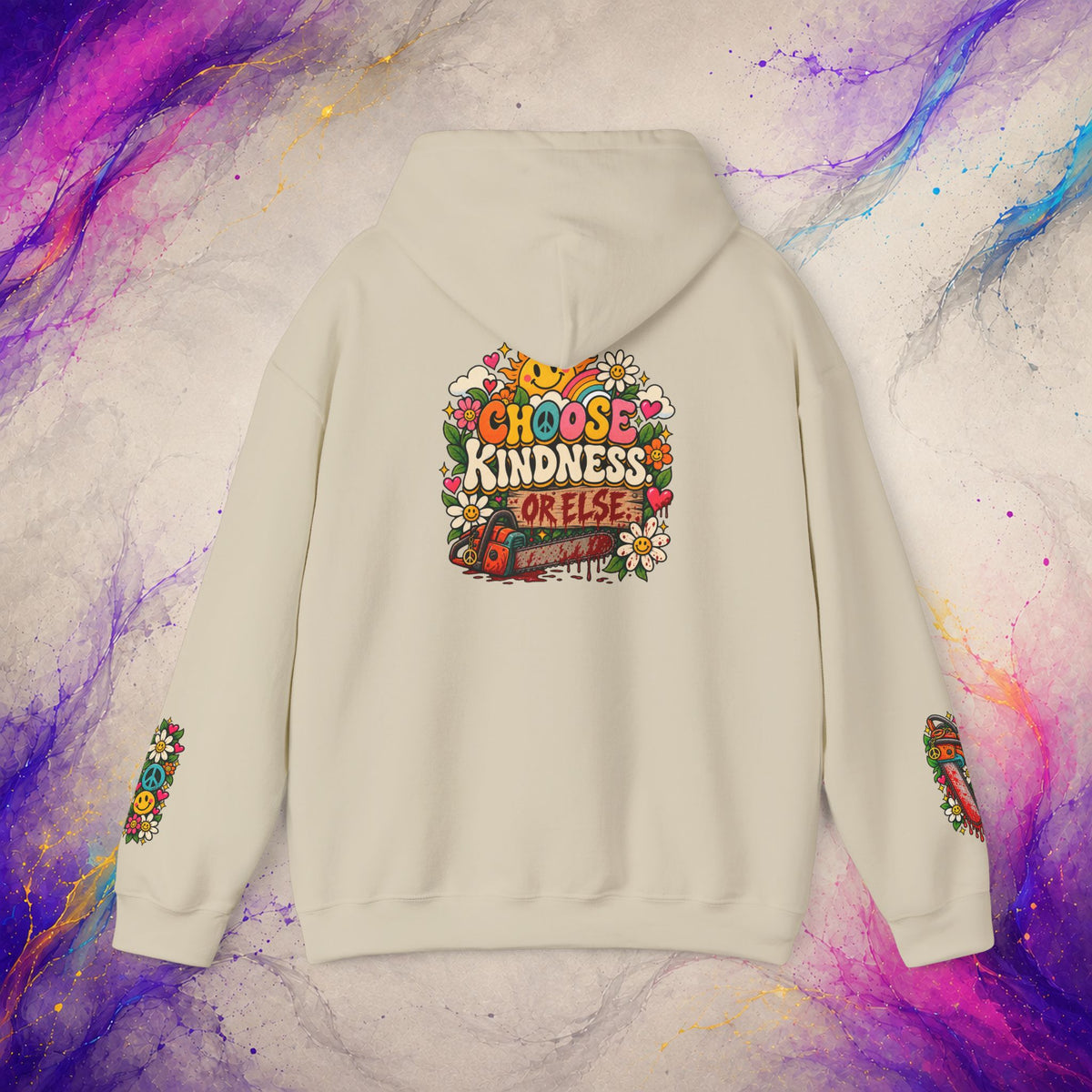 Choose Kindness Pullover | Retro Dark Humor Peace Hoodie