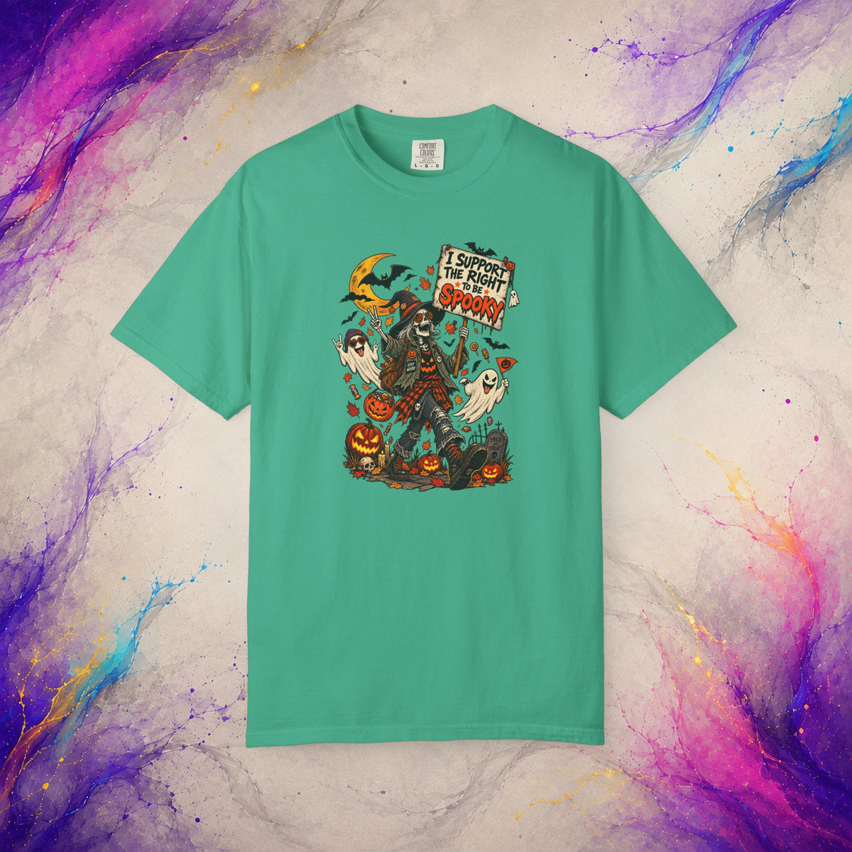 I Support the Right to Be Spooky Tee | Halloween Skeleton T-Shirt