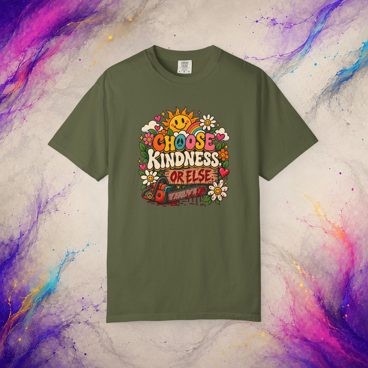 Choose Kindness or Else Tee | Retro Dark Humor Peace Shirt