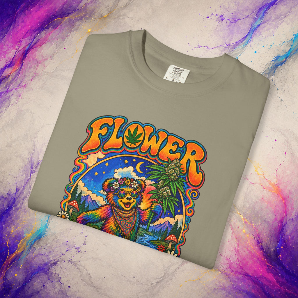 Flower Power T-Shirt | Psychedelic Hippie Bear Graphic Tee