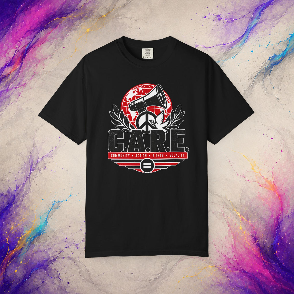 C.A.R.E. Community Action Rights Equality Tee | Activist Peace Shirt