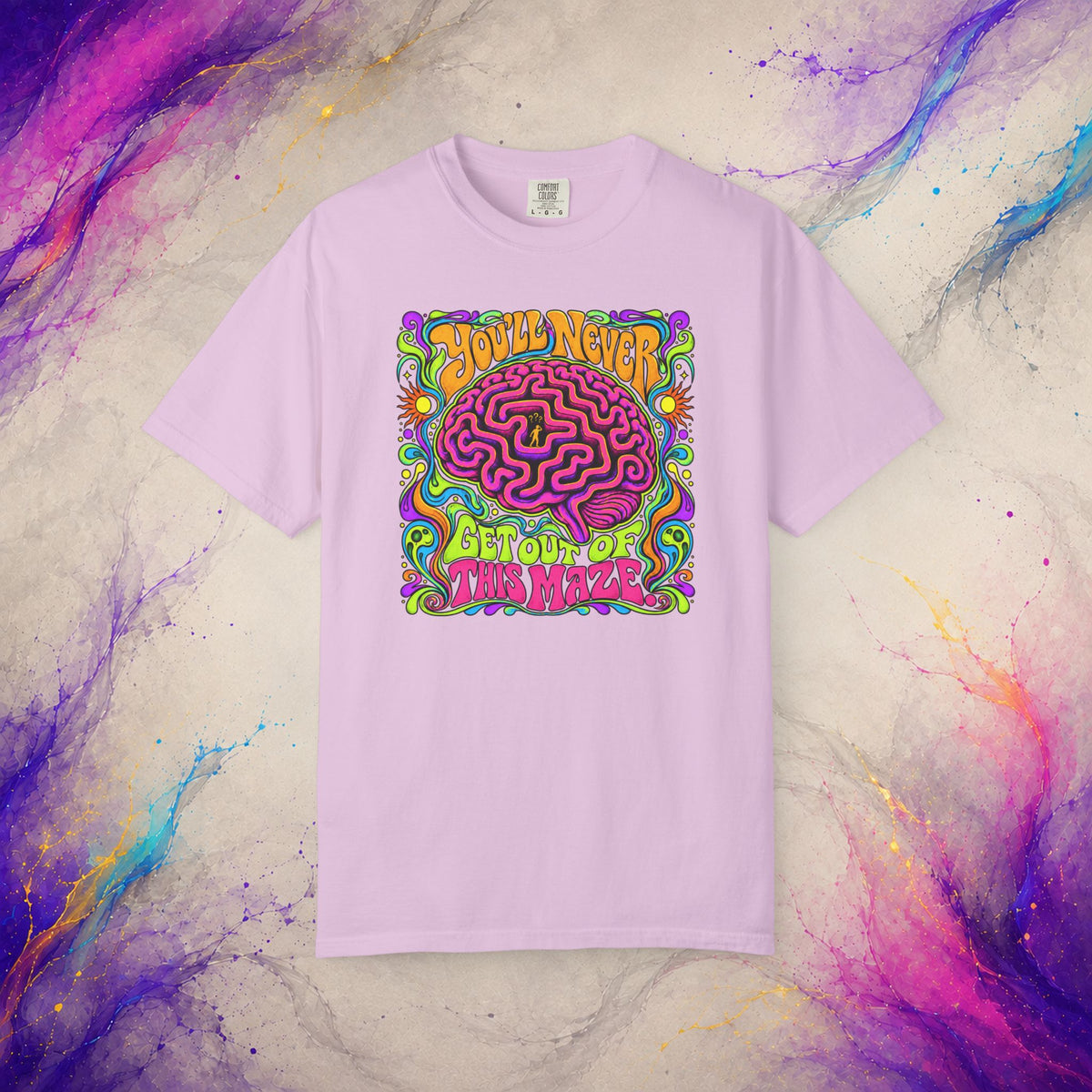You’ll Never Get Out of This Maze T-Shirt | Psychedelic Brain Graphic Tee