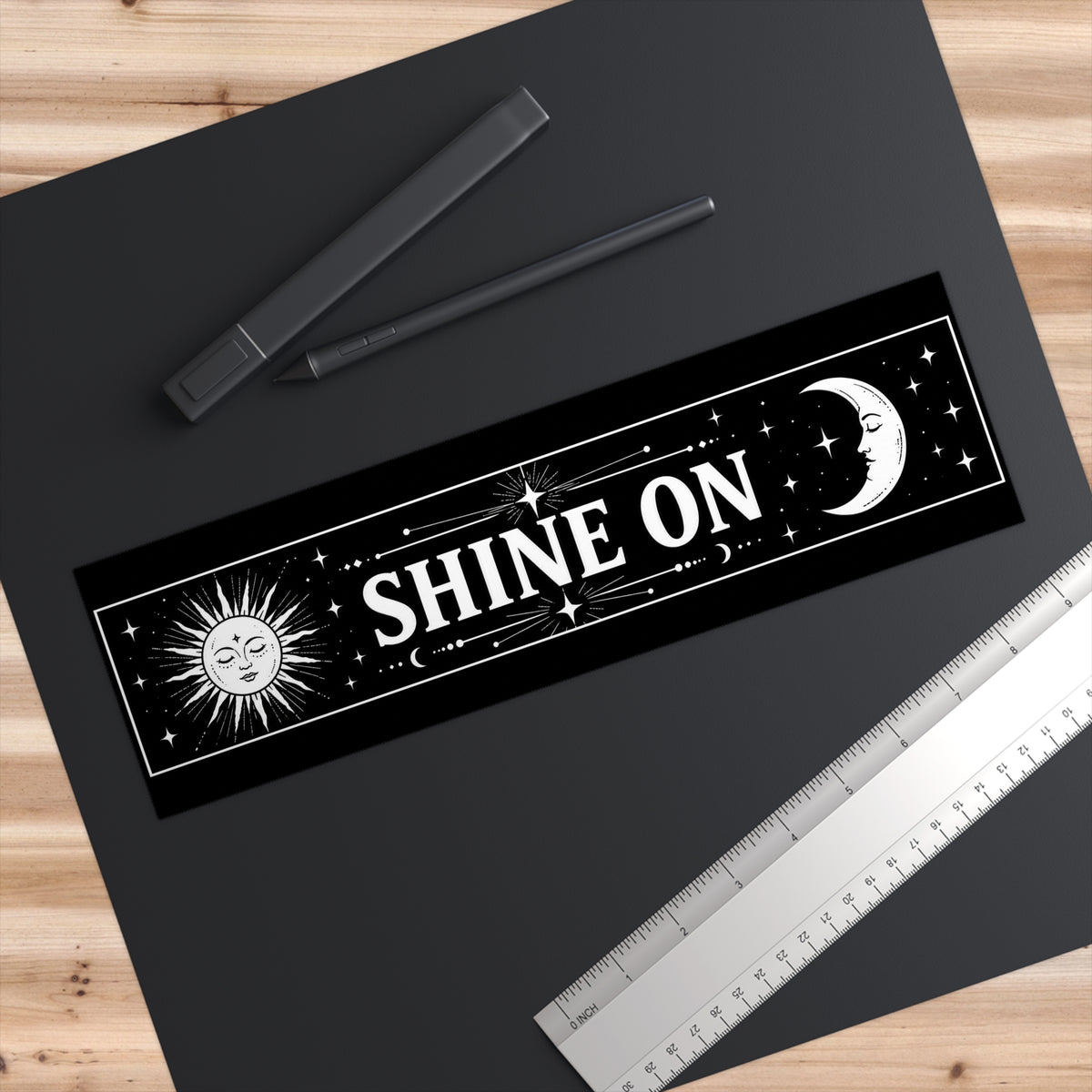Shine On Bumper Sticker | Celestial Sun & Moon Sticker