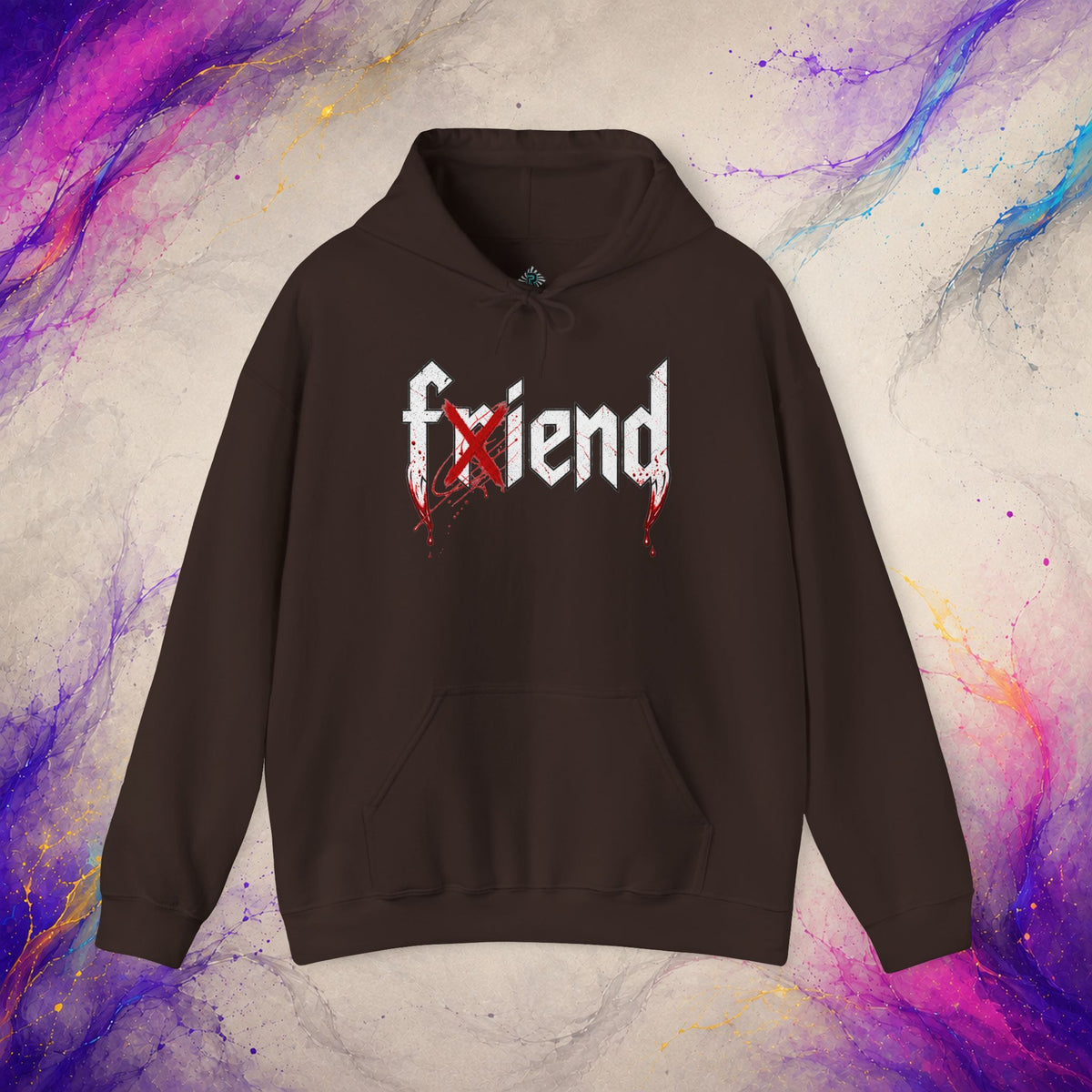 Friend/Fiend Pullover | Minimal Horror Graphic Hoodie