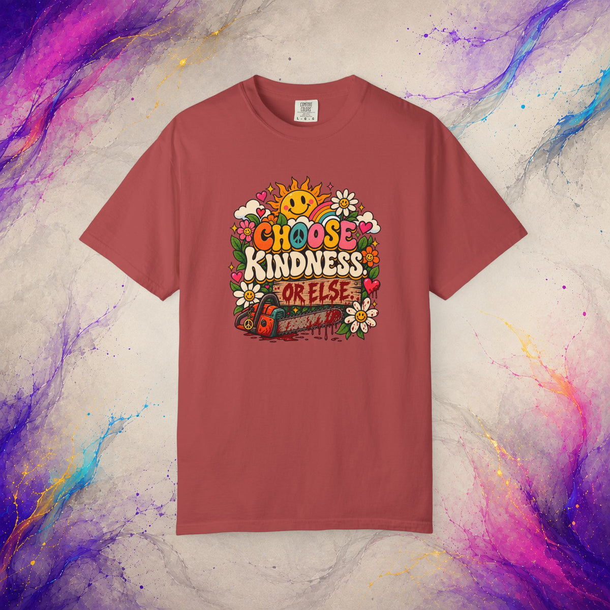 Choose Kindness or Else Tee | Retro Dark Humor Peace Shirt