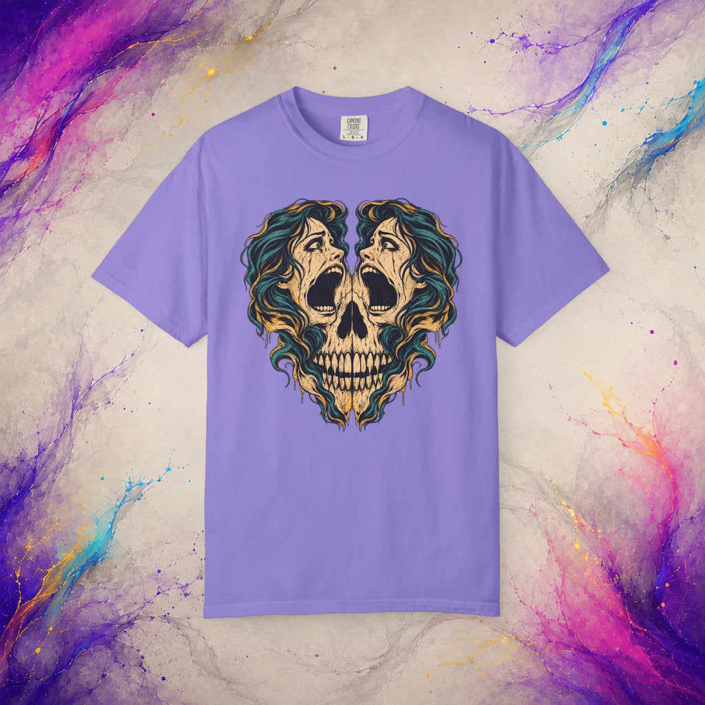 Split Scream Tee | Surreal Skull Horror Shirt