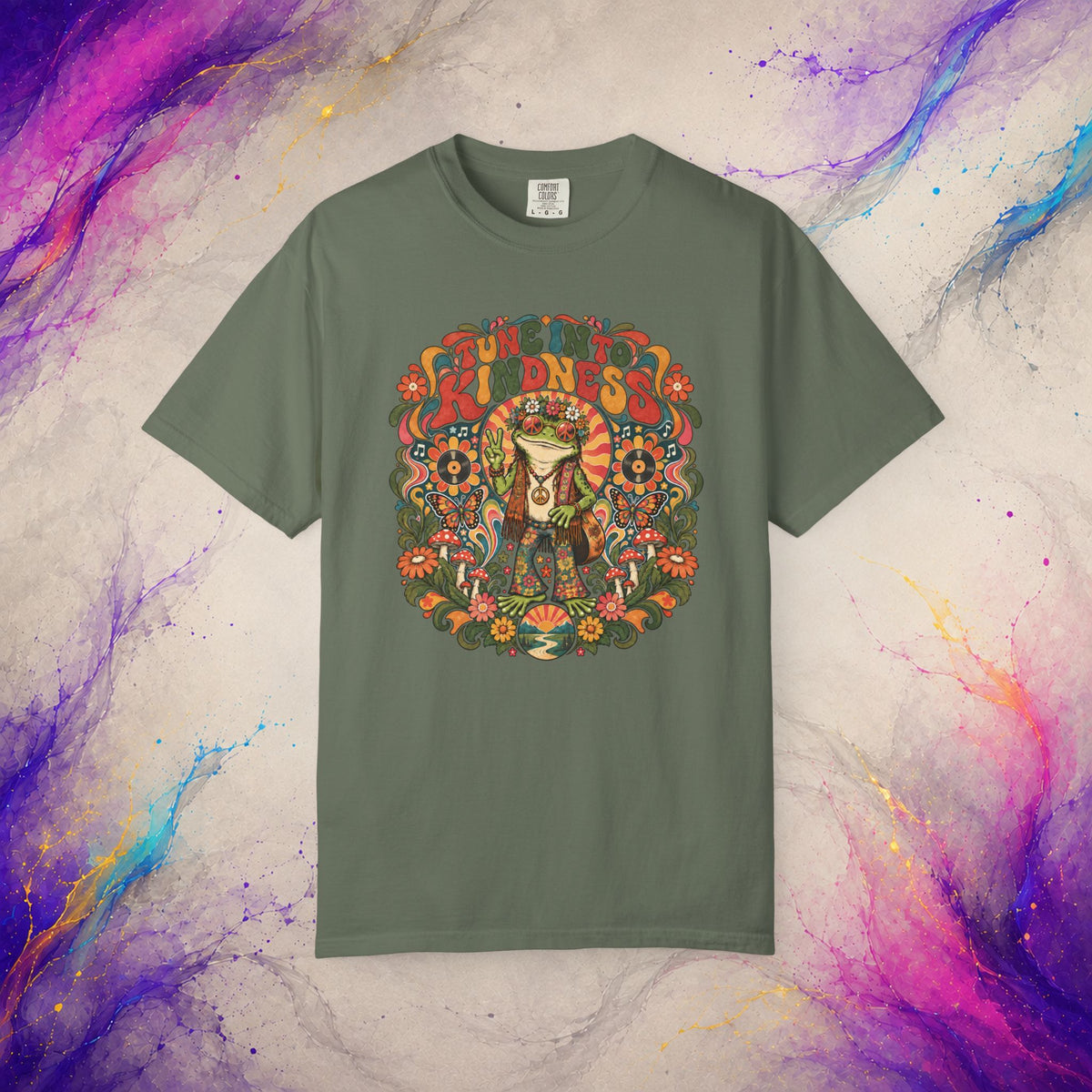 Tune Into Kindness Tee | Peace Frog Graphic T-Shirt