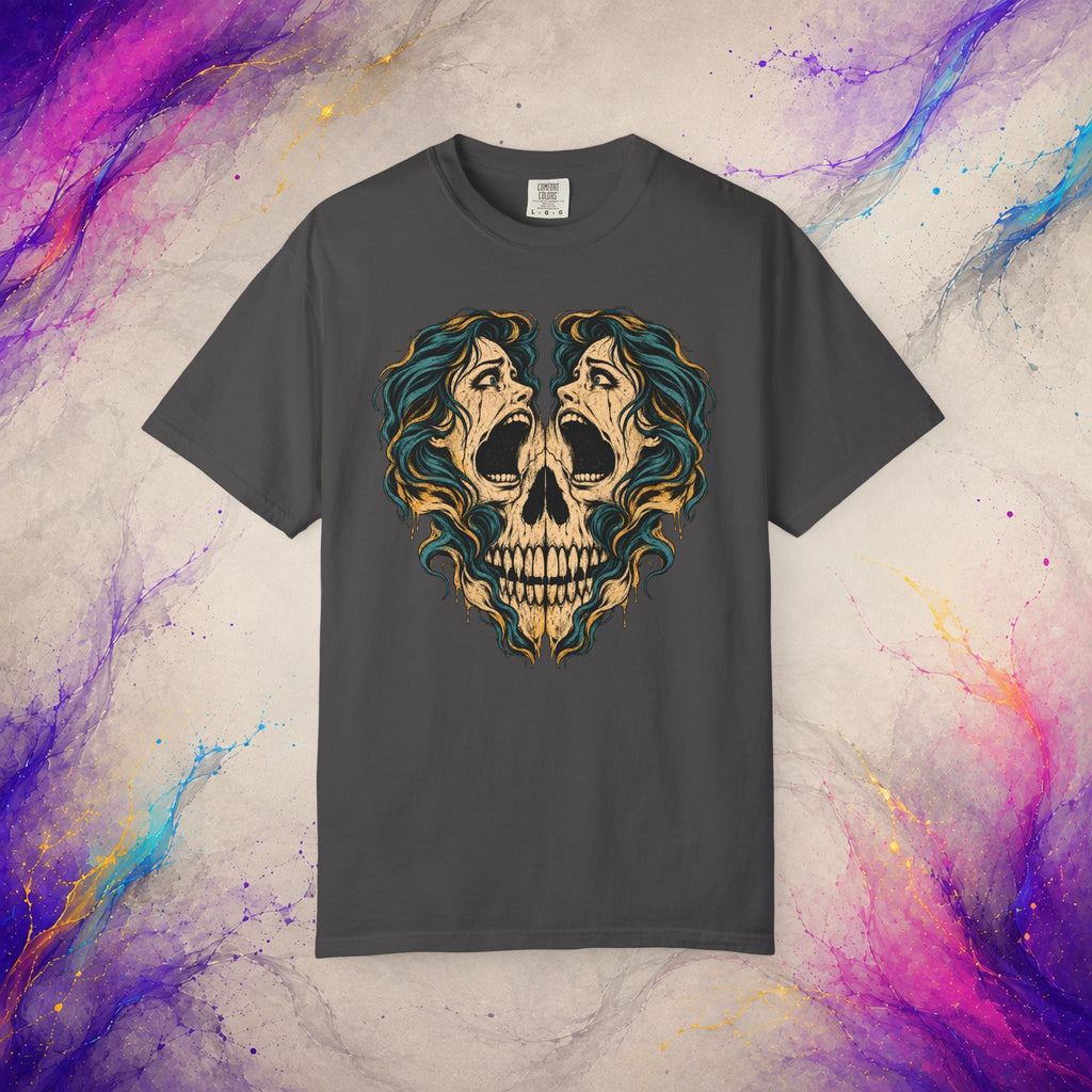 Split Scream Tee | Surreal Skull Horror Shirt