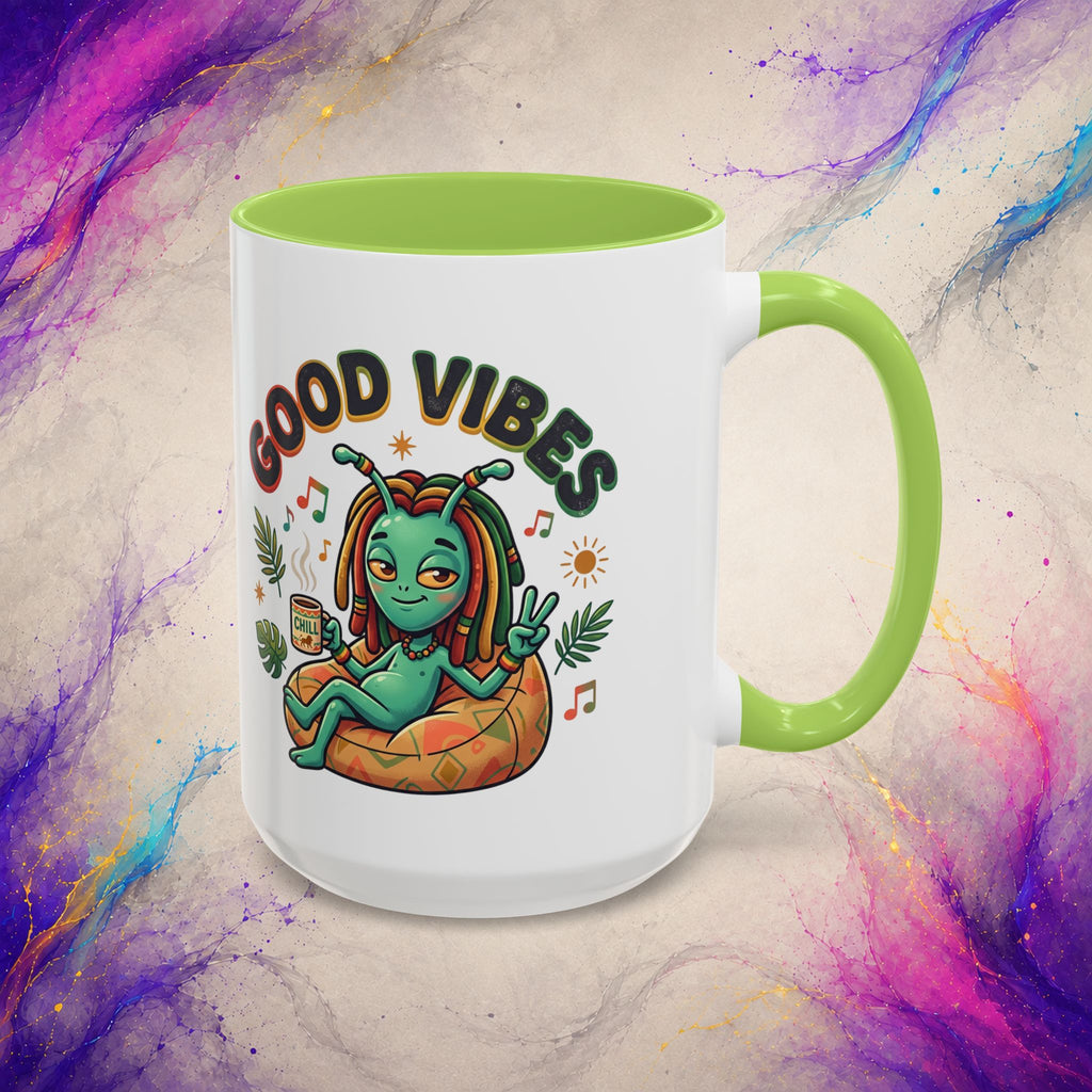 Good Vibes Alien Mug | Retro Cosmic Coffee Cup