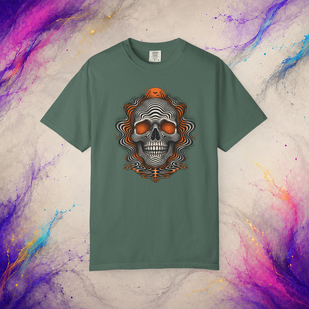 Hypnotic Skull Tee | Optical Illusion Halloween Shirt