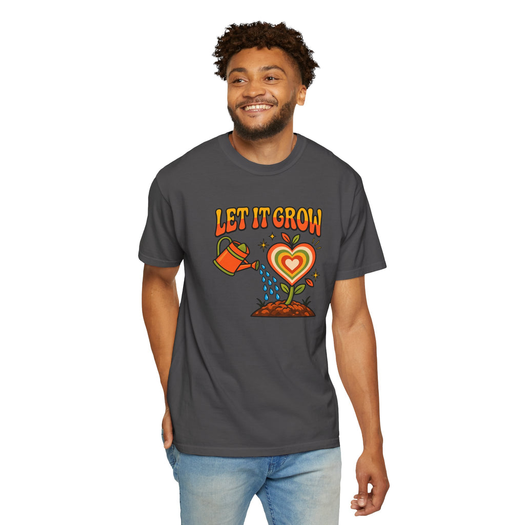 Let It Grow Heart Plant T-Shirt | Retro Garden Graphic Tee