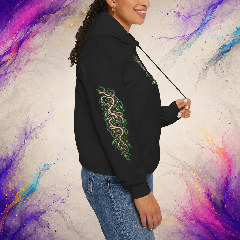 Rooted In Stars Pullover | Celestial Deathcore Graphic Hoodie