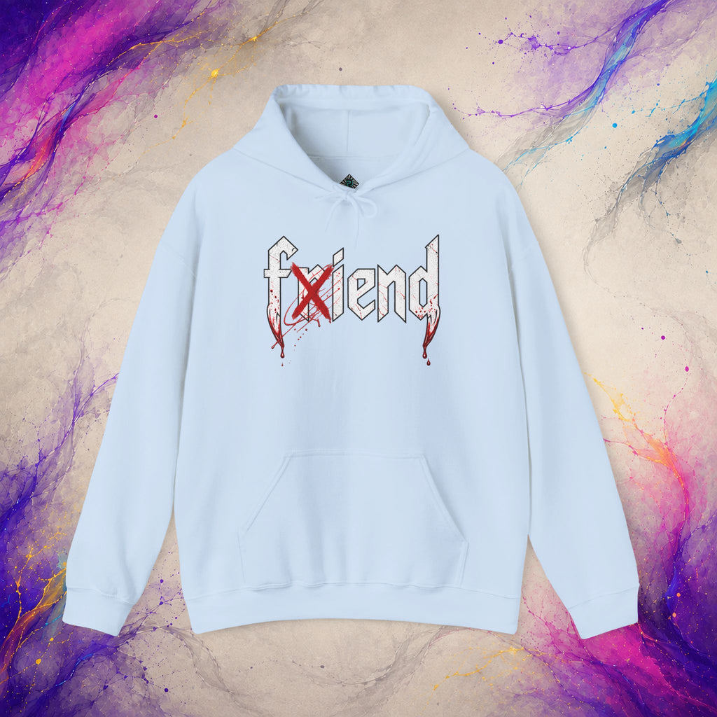 Friend/Fiend Pullover | Minimal Horror Graphic Hoodie