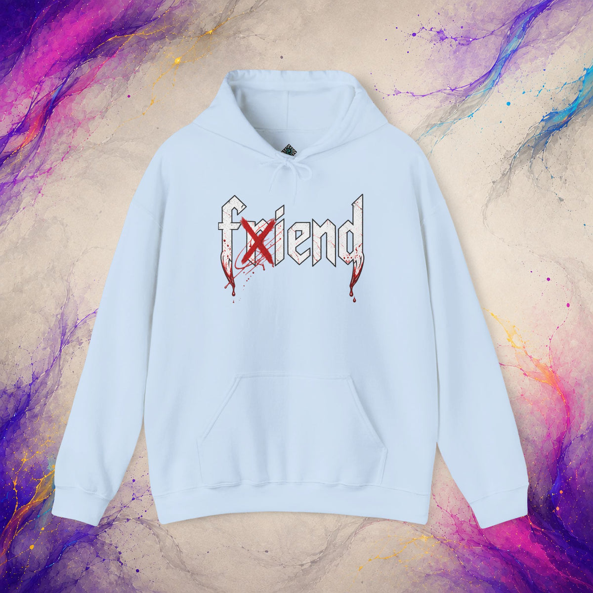 Friend/Fiend Pullover | Minimal Horror Graphic Hoodie