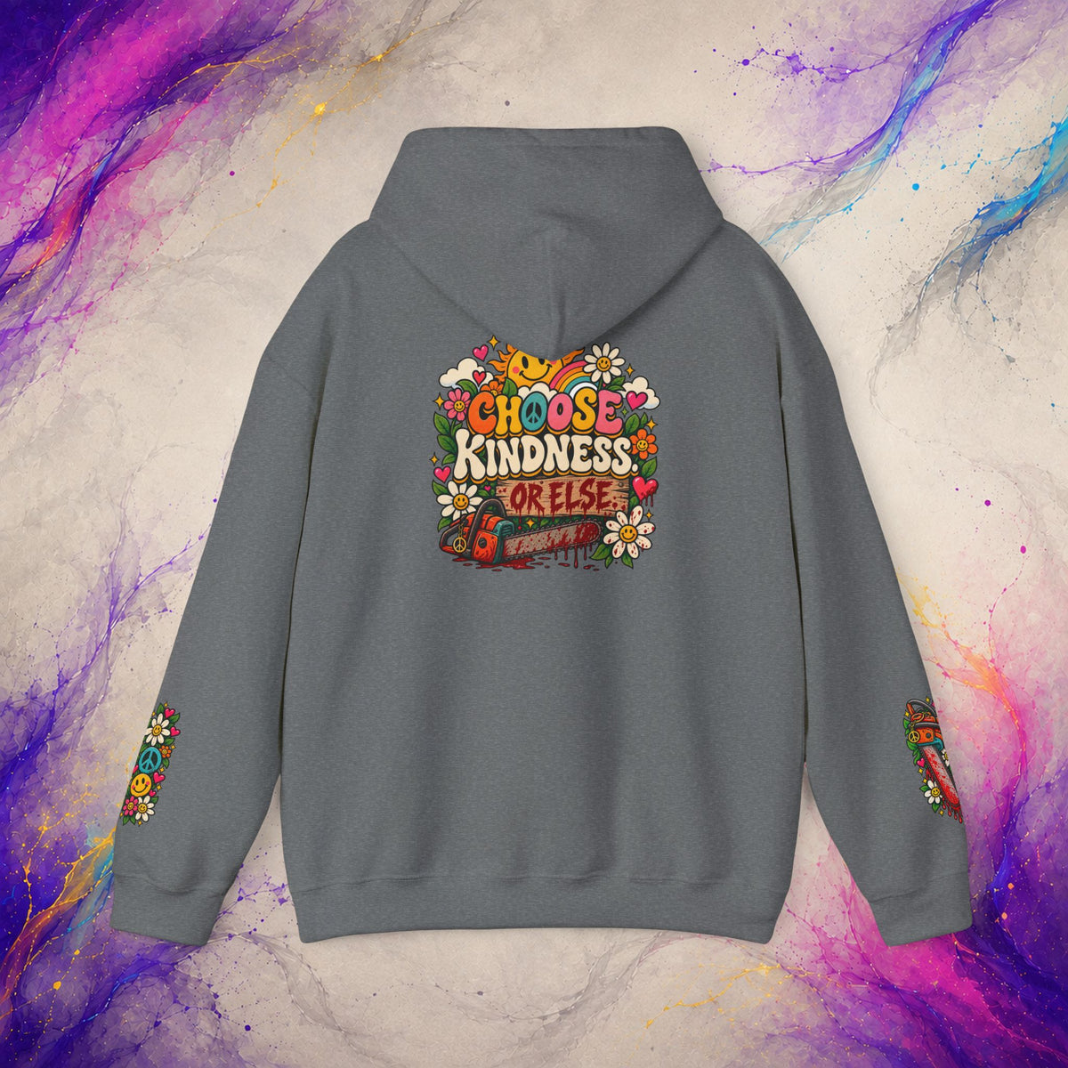 Choose Kindness Pullover | Retro Dark Humor Peace Hoodie