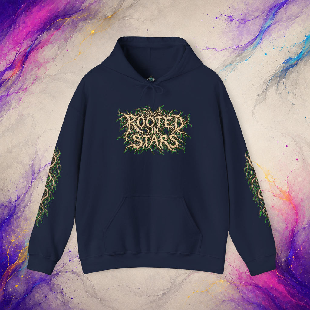 Rooted In Stars Pullover | Celestial Deathcore Graphic Hoodie