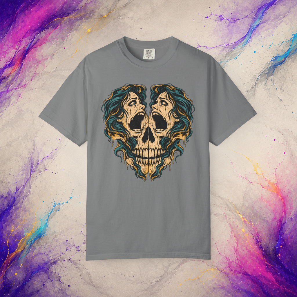 Split Scream Tee | Surreal Skull Horror Shirt