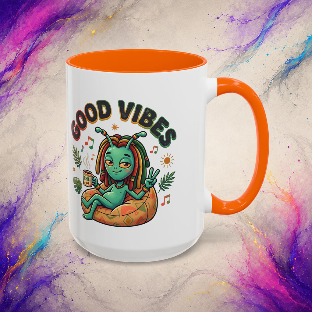 Good Vibes Alien Mug | Retro Cosmic Coffee Cup