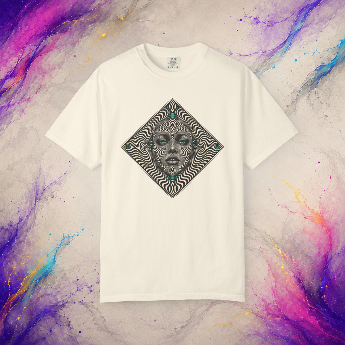 Optical Mirage Face Tee | Psychedelic Illusion Shirt