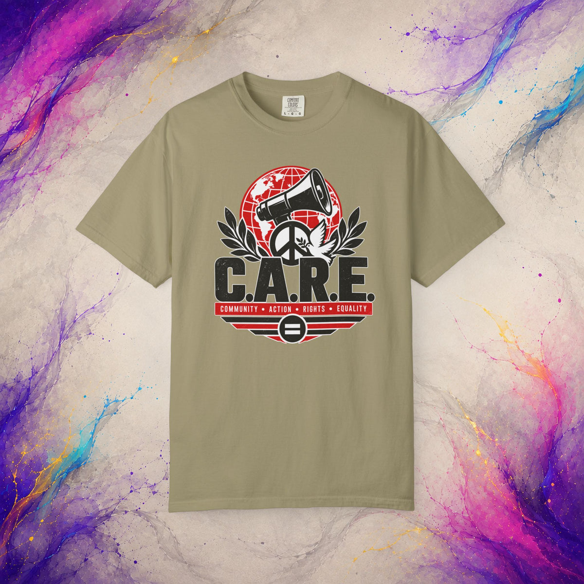 C.A.R.E. Community Action Rights Equality Tee | Activist Peace Shirt