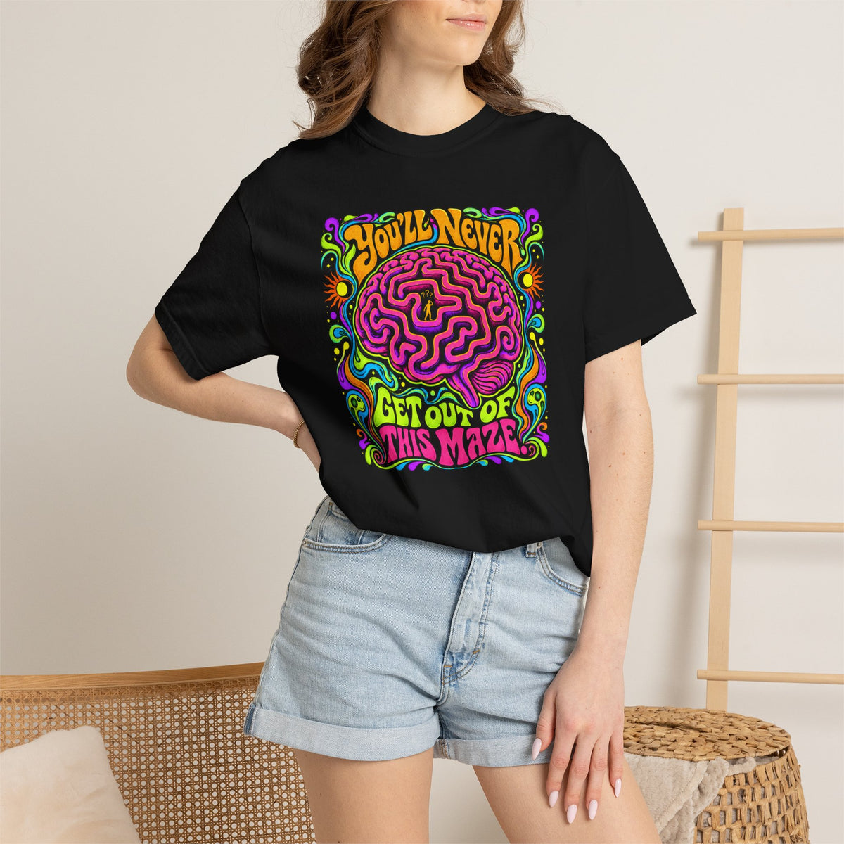 You’ll Never Get Out of This Maze T-Shirt | Psychedelic Brain Graphic Tee
