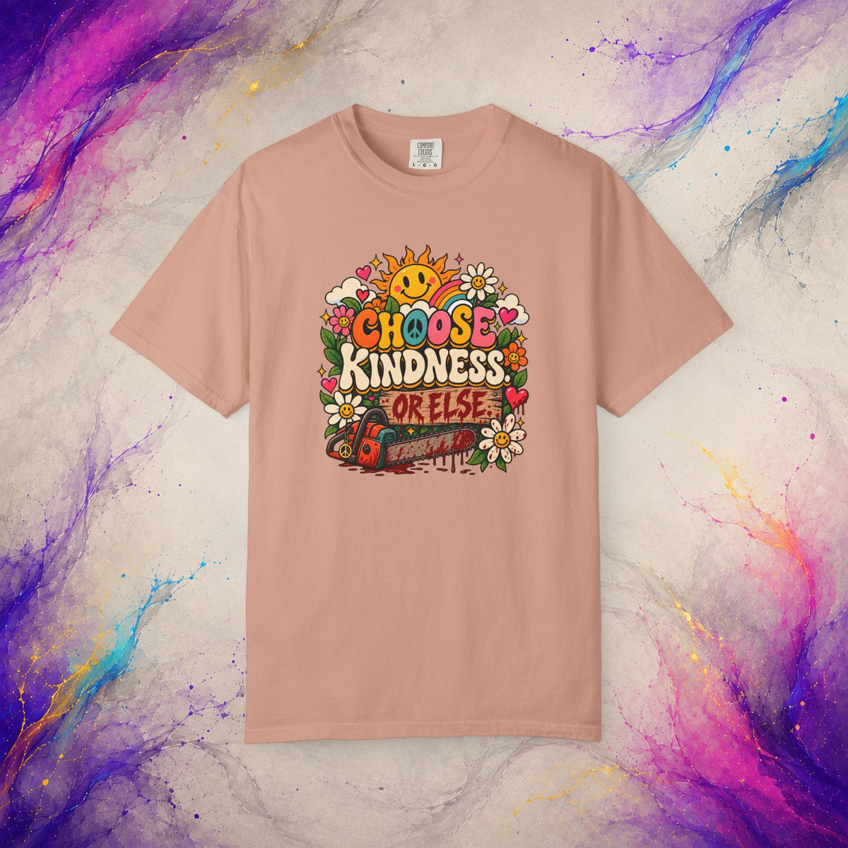 Choose Kindness or Else Tee | Retro Dark Humor Peace Shirt