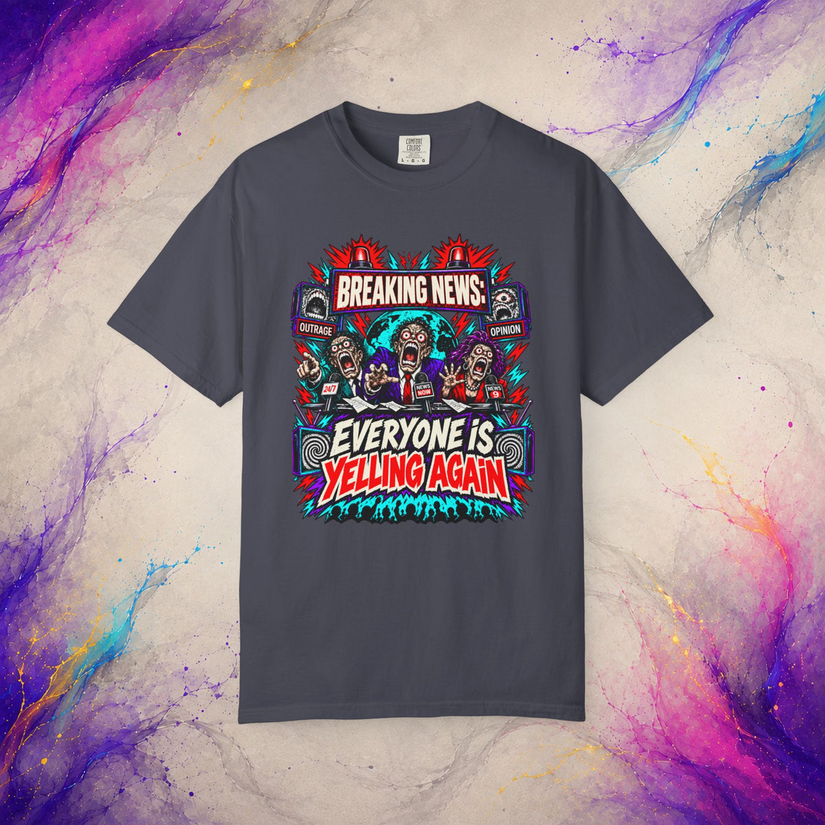 Everyone Is Yelling Again Tee | Breaking News Media Satire T-Shirt
