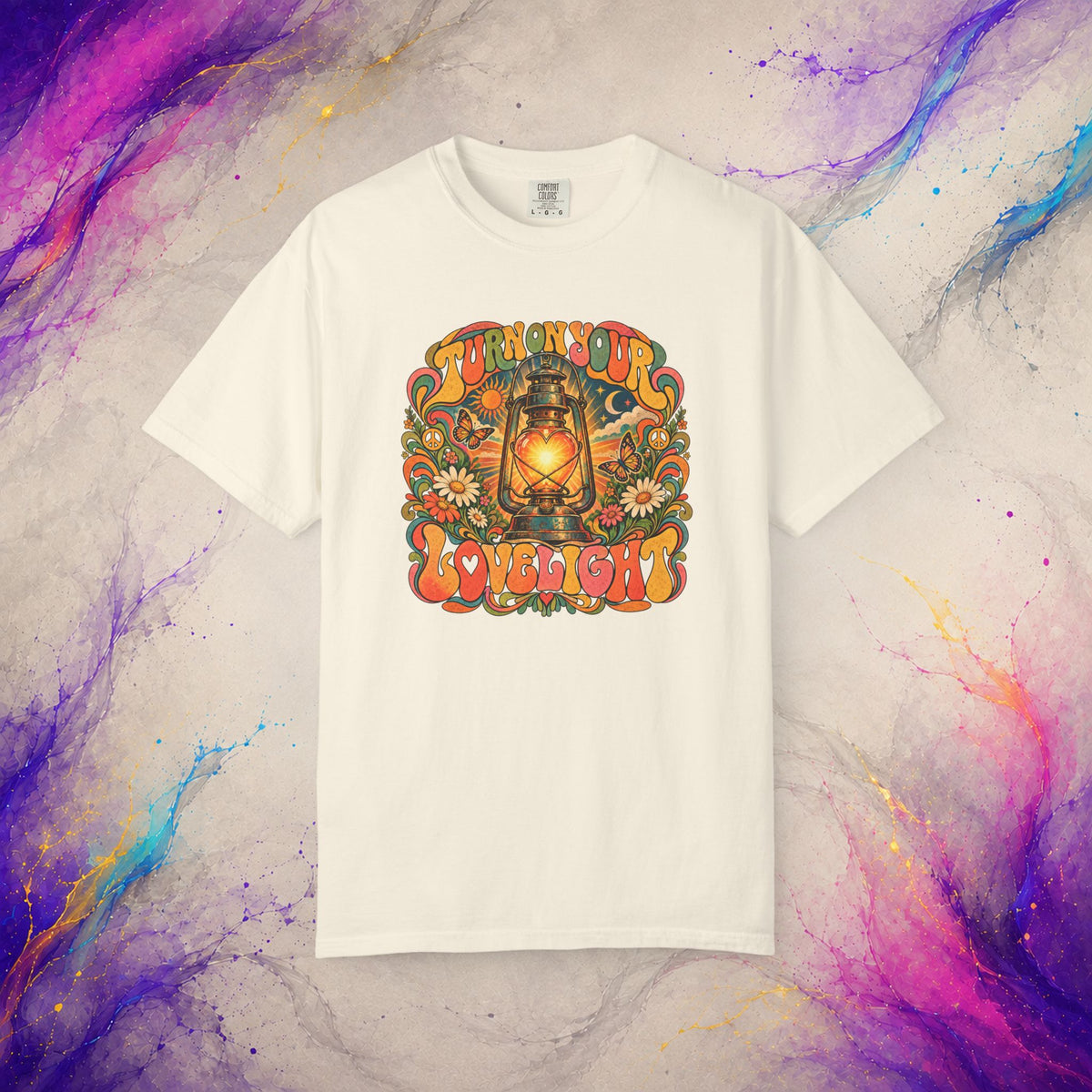 Turn On Your Lovelight Tee | Retro Lantern Peace T-Shirt
