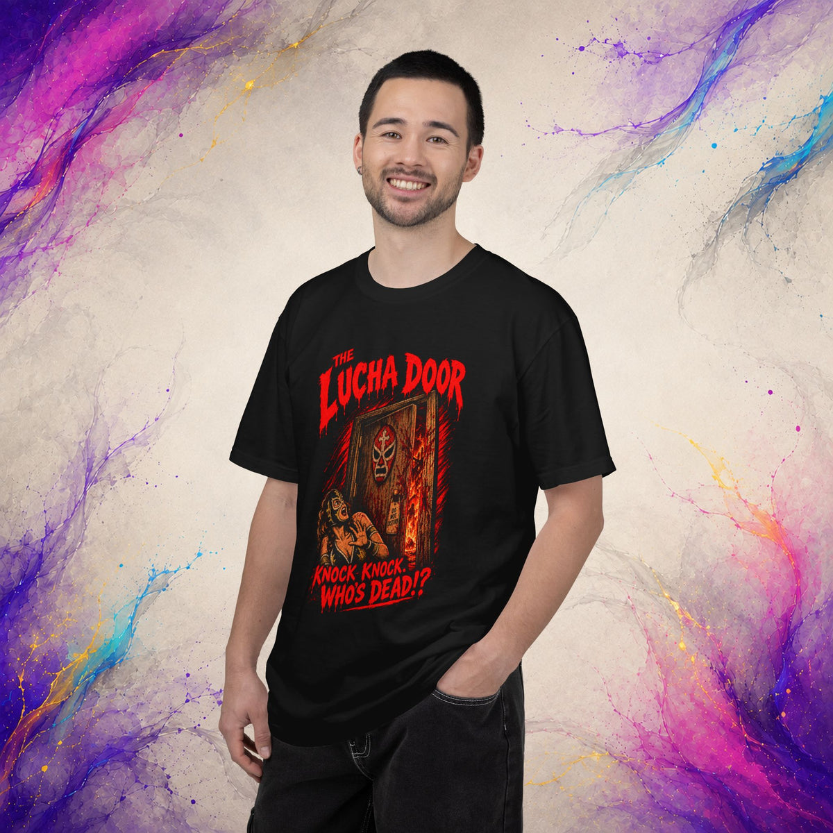 The Lucha Door Tee - Wrestling Horror Graphic Shirt