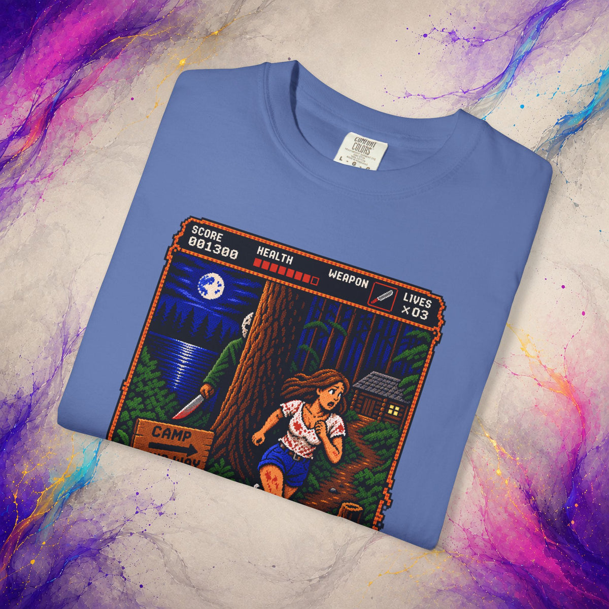 Camp This Way Tee | Retro Pixel Slasher Horror T-Shirt