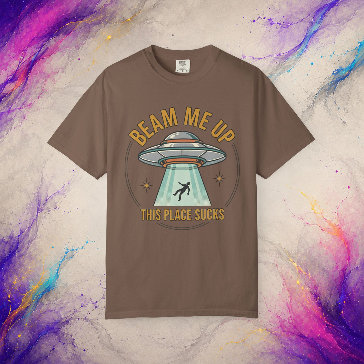 Beam Me Up This Place Sucks Tee | Retro UFO Shirt