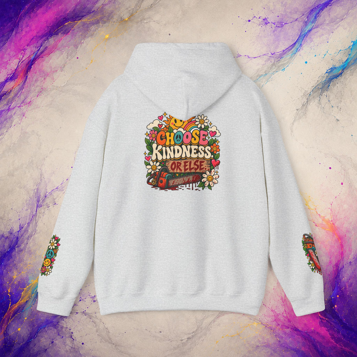 Choose Kindness Pullover | Retro Dark Humor Peace Hoodie