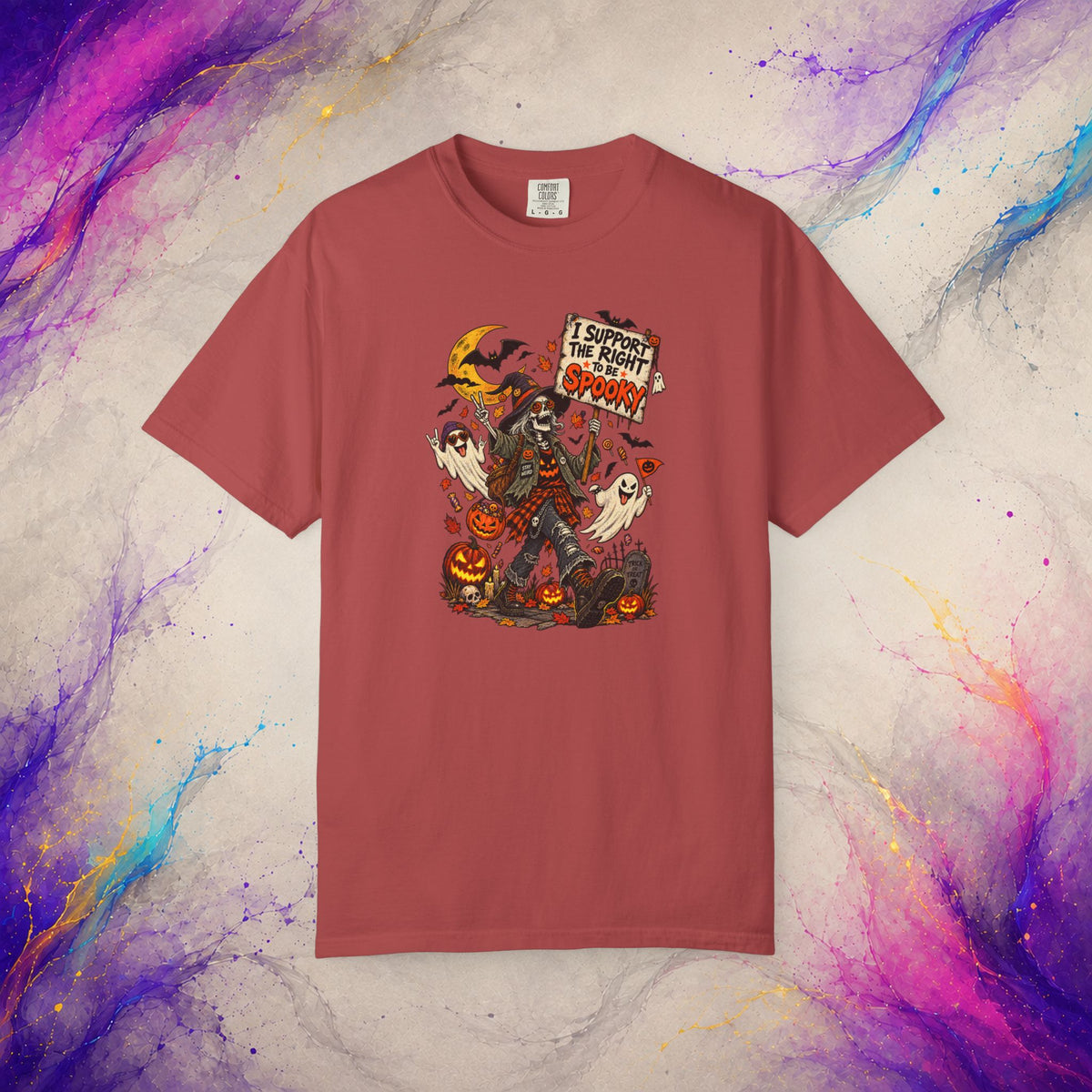 I Support the Right to Be Spooky Tee | Halloween Skeleton T-Shirt