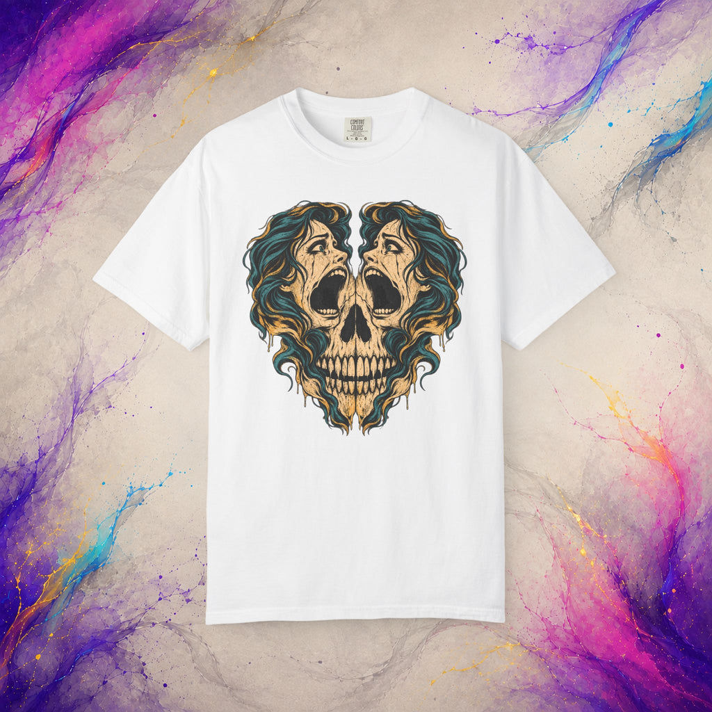 Split Scream Tee | Surreal Skull Horror Shirt
