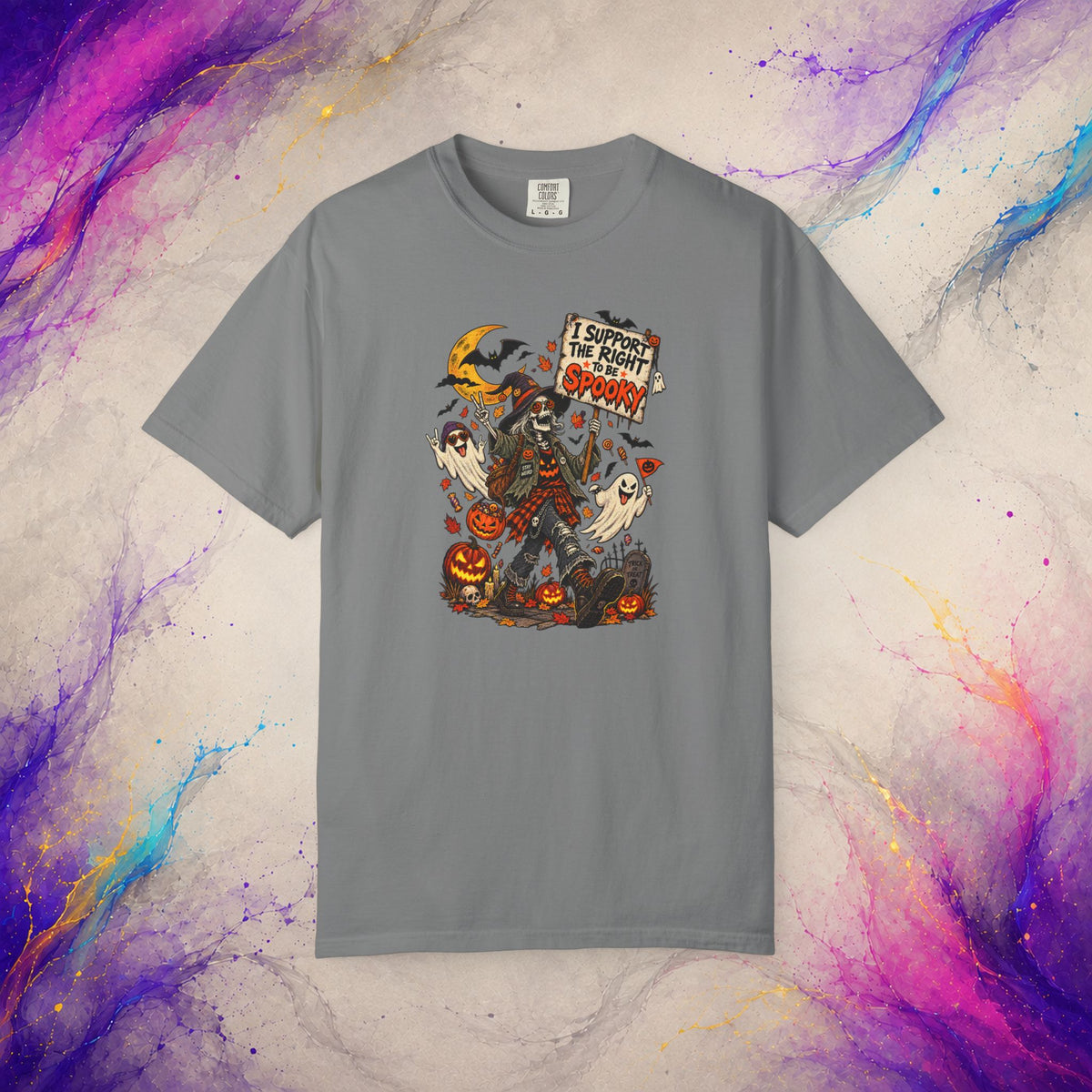 I Support the Right to Be Spooky Tee | Halloween Skeleton T-Shirt