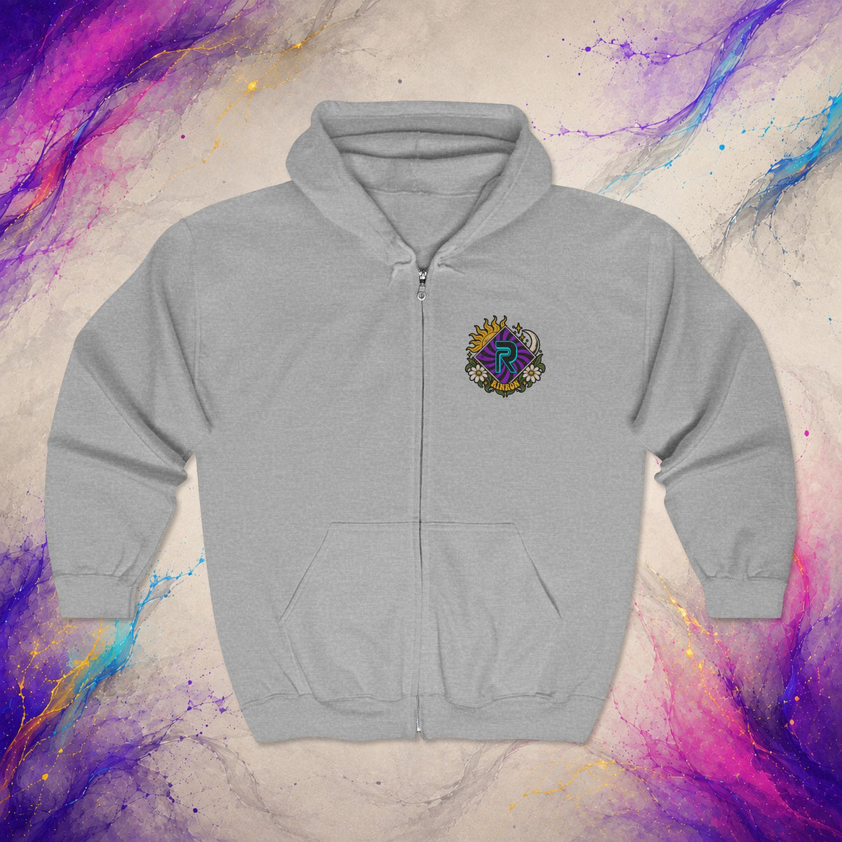 Stay Weird. Stay Human. Zip-Up | RINRON Retro Psychedelic Hoodie