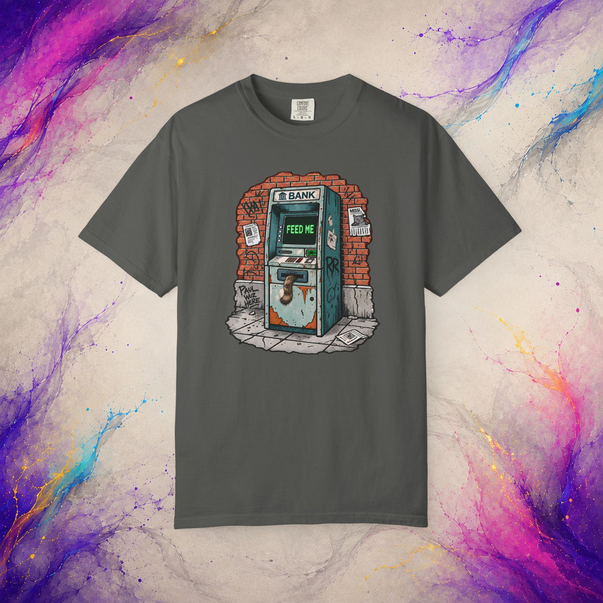 Feed Me Tee | Weird Stray Cat ATM Shirt