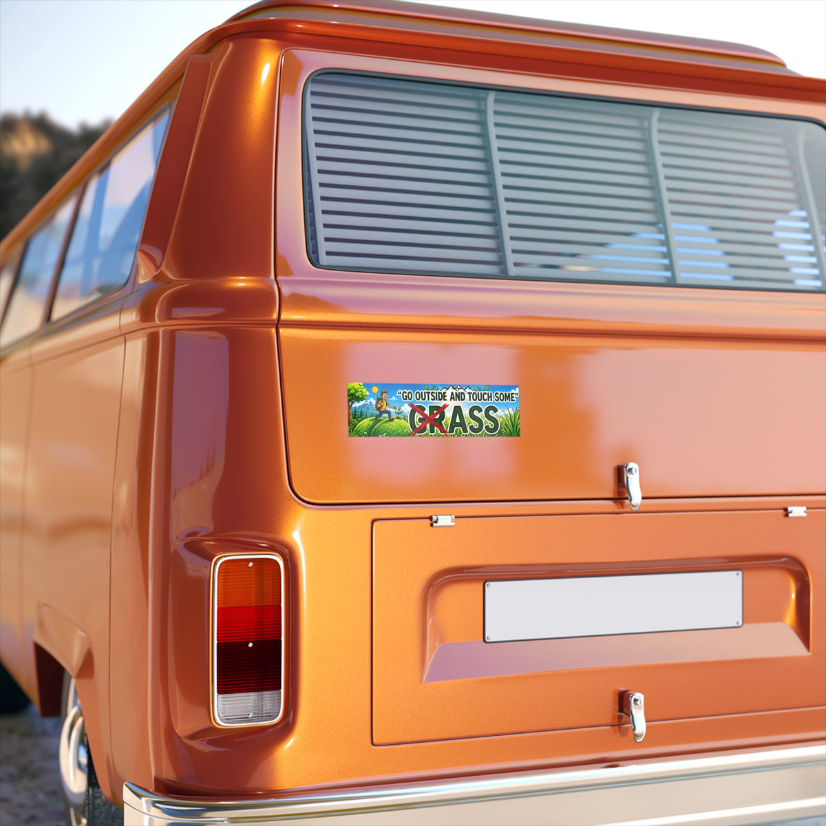 Go Outside and Touch Some Grass Bumper Sticker | Funny Outdoor Humor Decal
