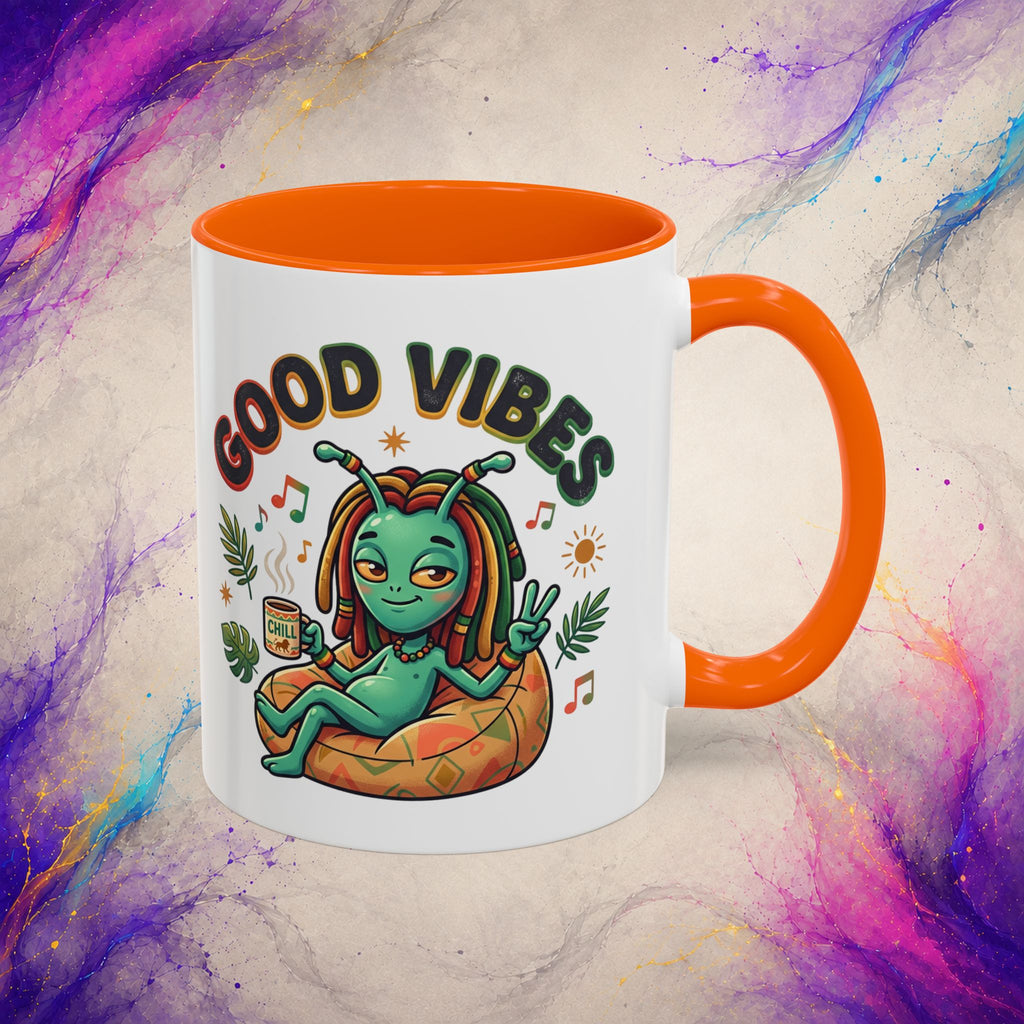 Good Vibes Alien Mug | Retro Cosmic Coffee Cup