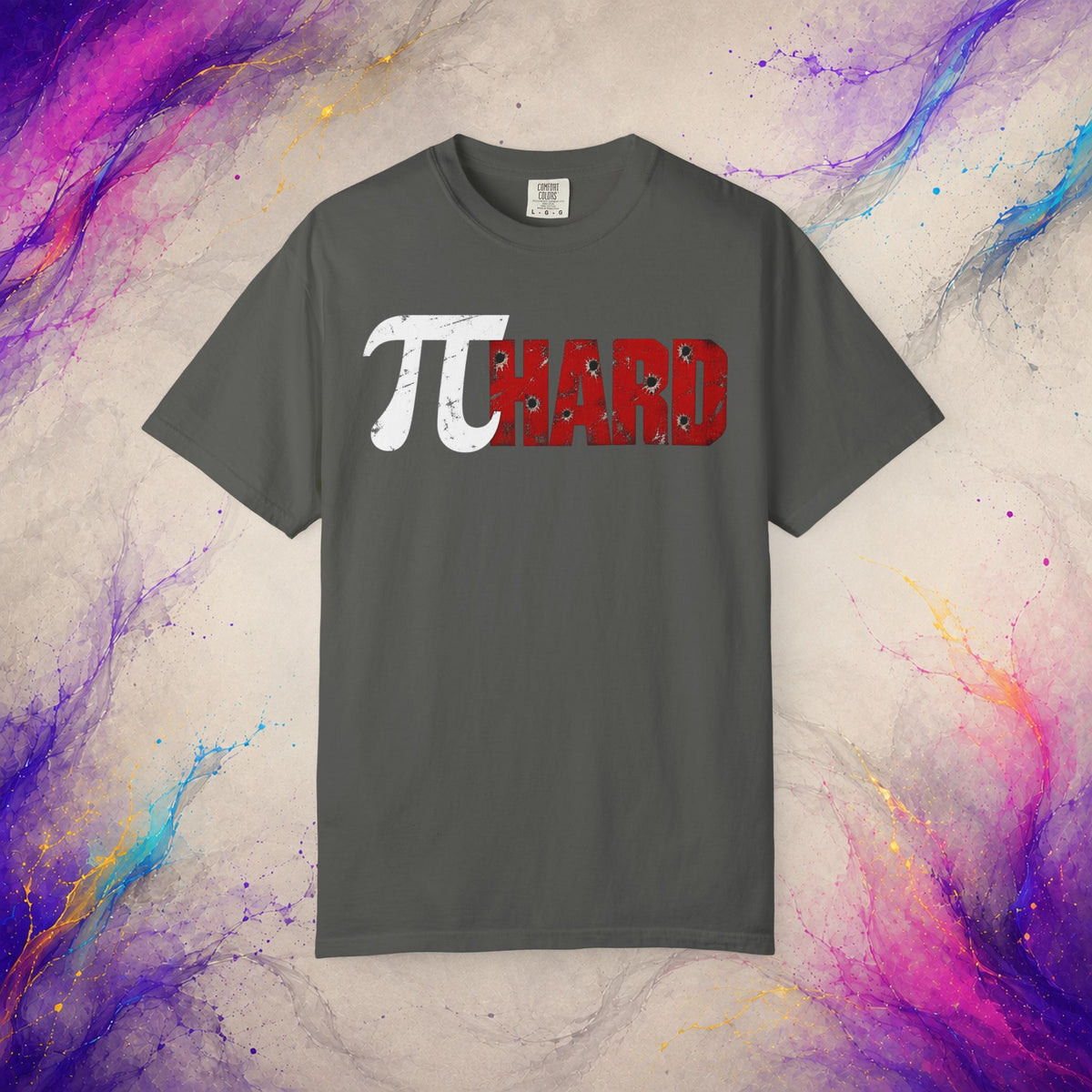 Pi Hard Tee | Distressed Math Action Shirt