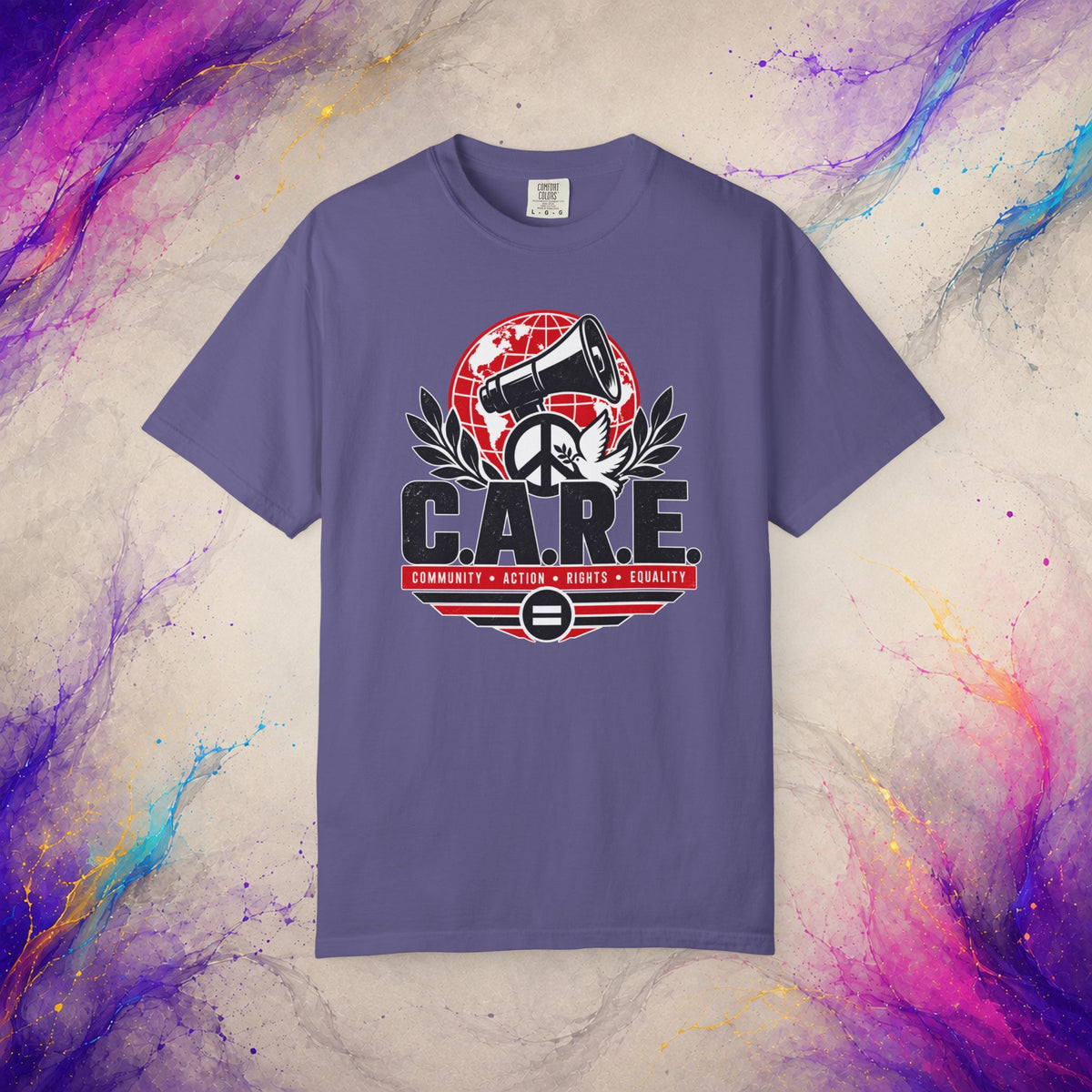 C.A.R.E. Community Action Rights Equality Tee | Activist Peace Shirt