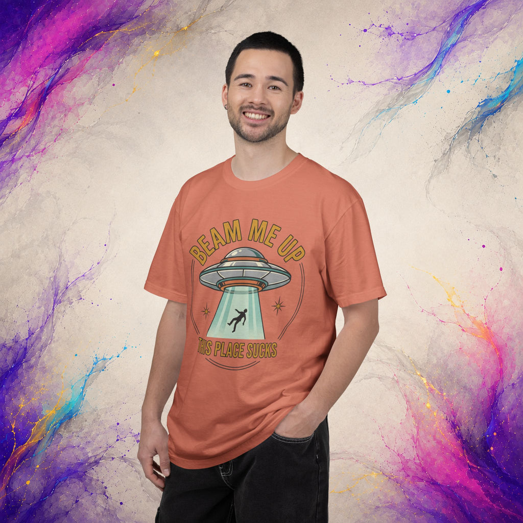Beam Me Up This Place Sucks Tee | Retro UFO Shirt
