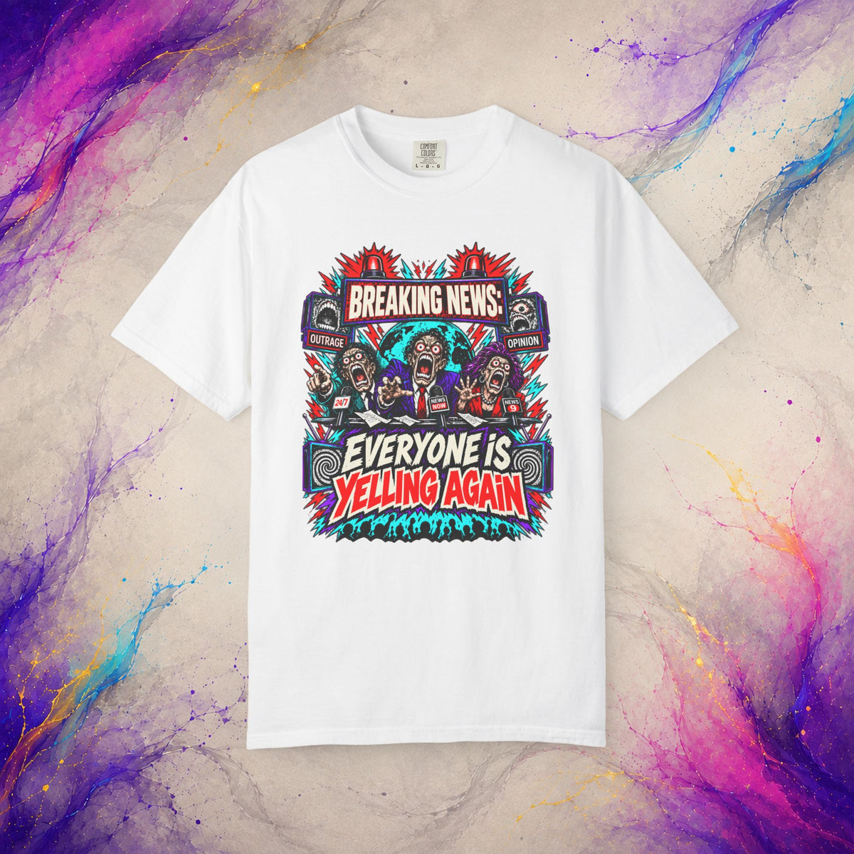 Everyone Is Yelling Again Tee | Breaking News Media Satire T-Shirt