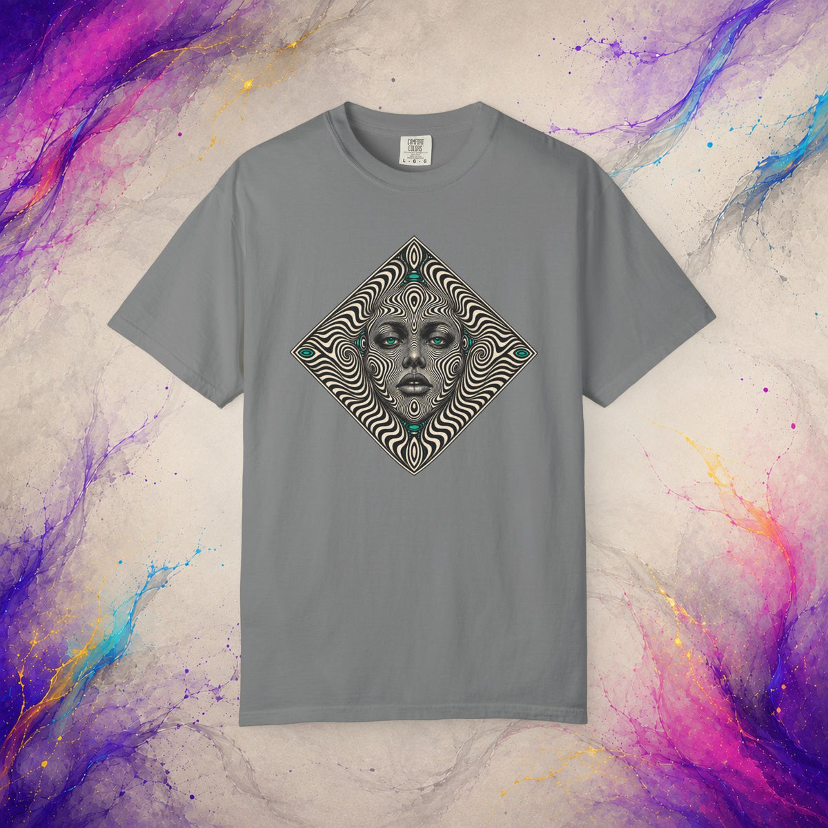Optical Mirage Face Tee | Psychedelic Illusion Shirt