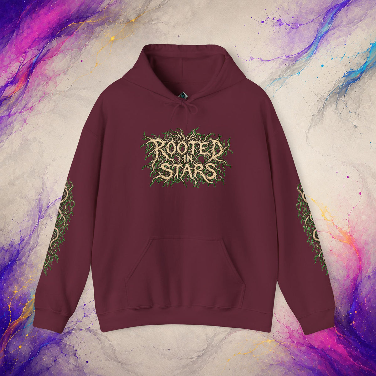 Rooted In Stars Pullover | Celestial Deathcore Graphic Hoodie