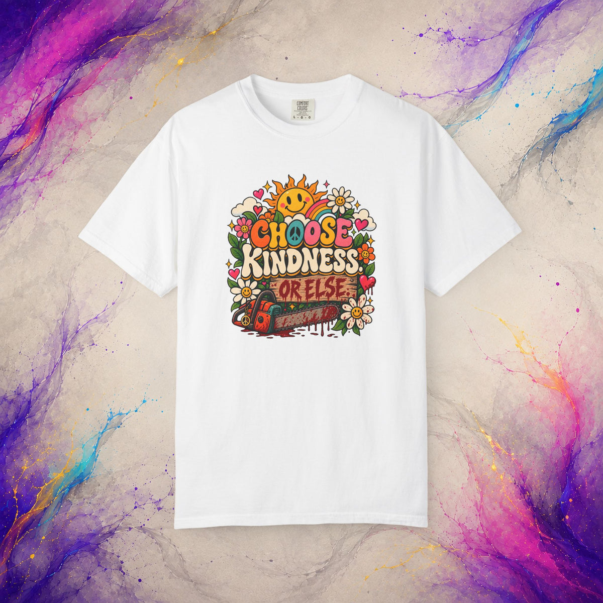 Choose Kindness or Else Tee | Retro Dark Humor Peace Shirt